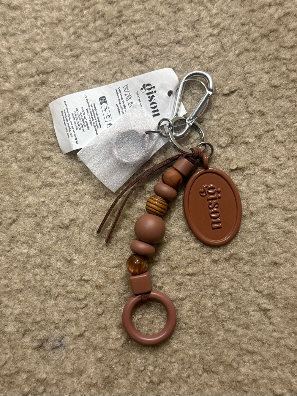 Gisou Coco-Cacao Beaded Lippie Chain Bag Charm Keychain